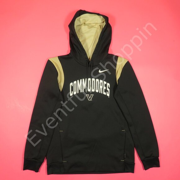 Nike Vanderbilt Commodores Hoodie Mens M Black Theram Fit Pullover On Field - Picture 2 of 8
